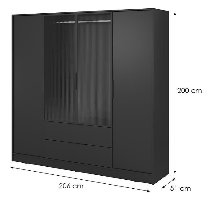 Schrank Kelly 4D RM schwarz mit Led