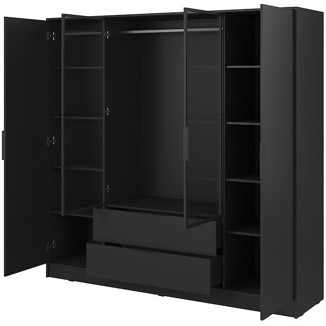 Schrank Kelly 4D RM schwarz mit Led
