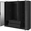 Schrank Kelly 4D RD schwarz mit Led,3