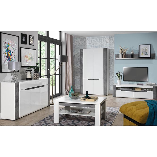 Kommode Brando B02 weiß/beton 2d2s