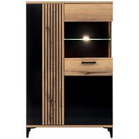 Vitrine Aris As06 eiche evoke/schwarz