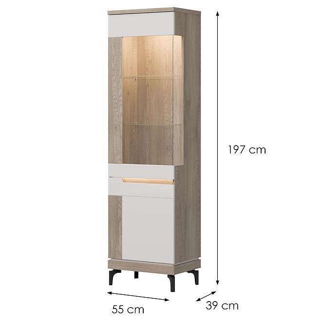 Vitrine L Aston An05 eiche cremona/kaschmir