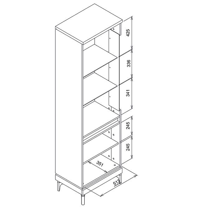 Vitrine L Aston An05 eiche cremona/kaschmir