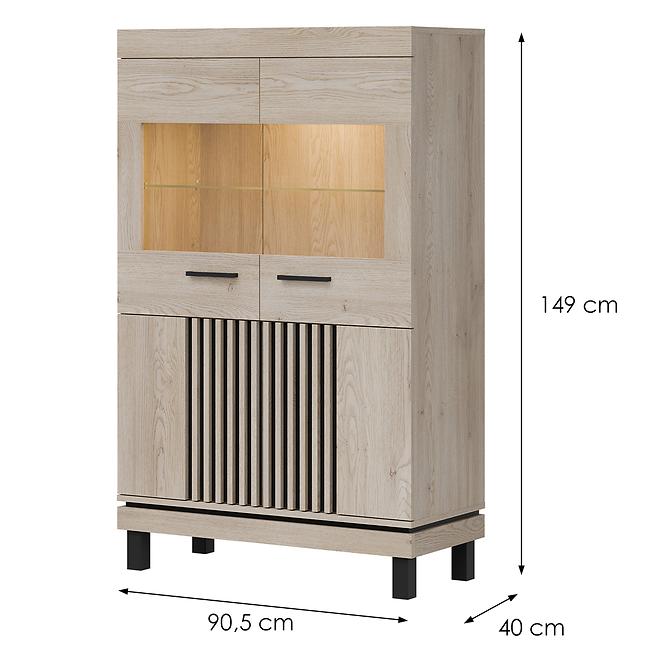 Vitrine Mati Mi06 eiche cremona/schwarz