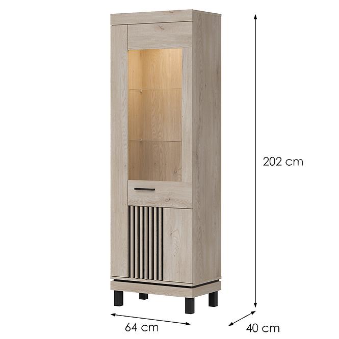 Vitrine Mati Mi07 eiche cremona/schwarz