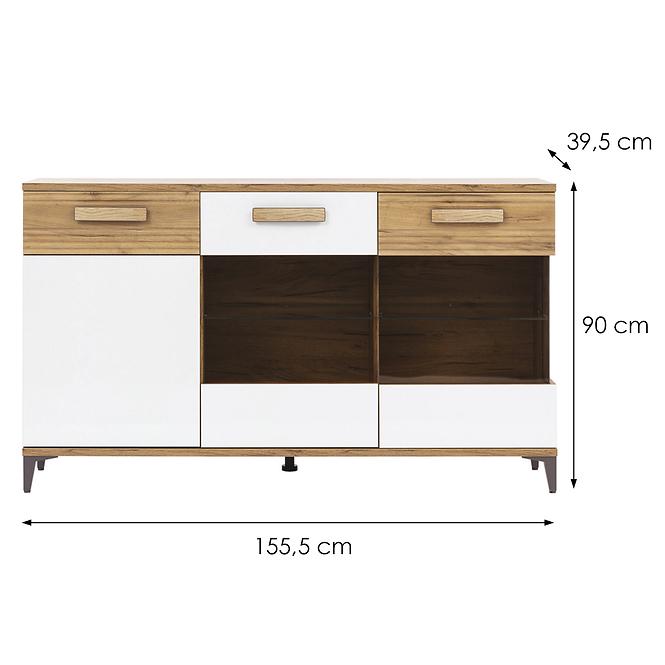 Vitrine Snobi Sb05 eiche craft/Alpinweiß