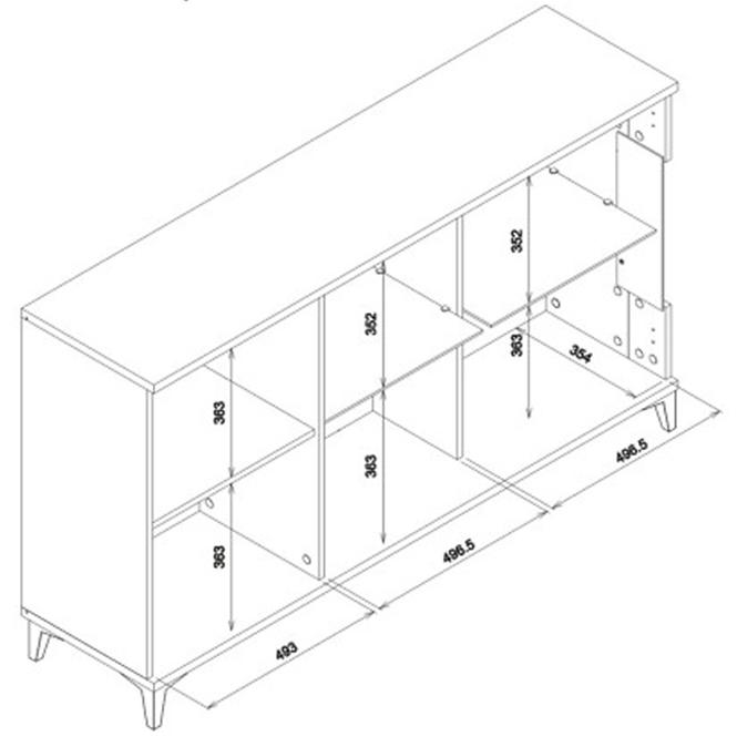 Vitrine Snobi Sb05 eiche craft/Alpinweiß