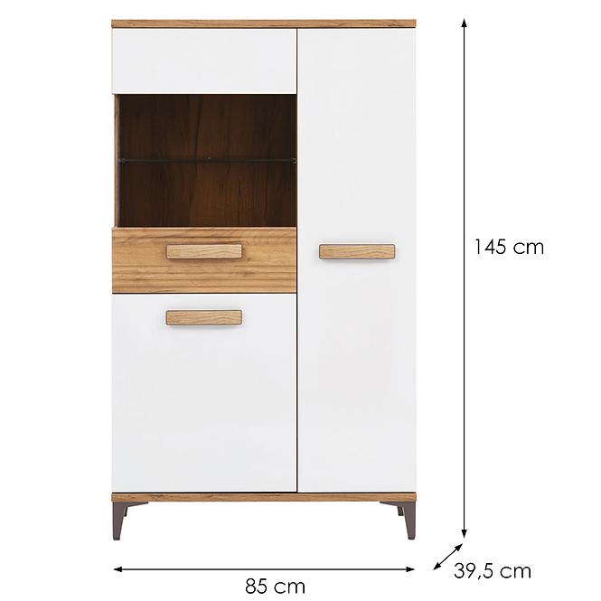 Vitrine Snobi Sb06 eiche craft/Alpinweiß