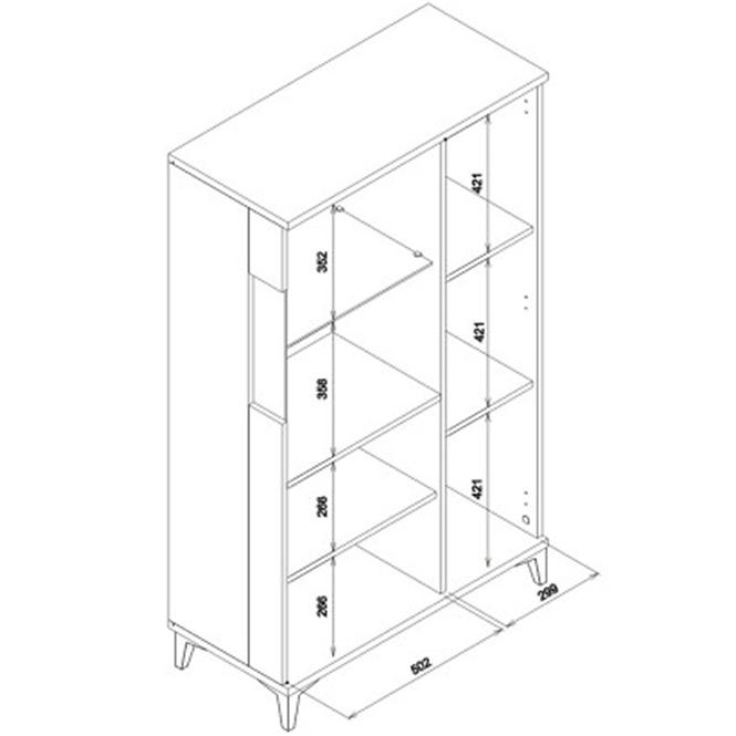 Vitrine Snobi Sb06 eiche craft/Alpinweiß