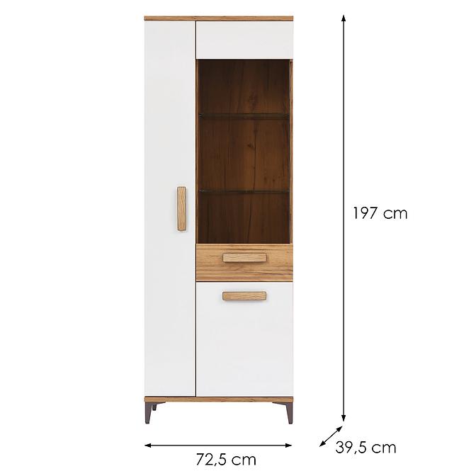 Vitrine Snobi Sb07eiche craft/Alpinweiß
