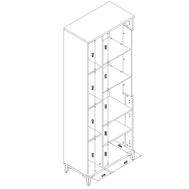 Vitrine Snobi Sb07eiche craft/Alpinweiß