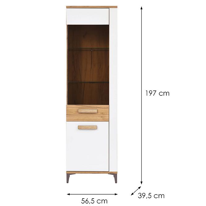Vitrine L Snobi Sb08 eiche craft/Alpinweiß