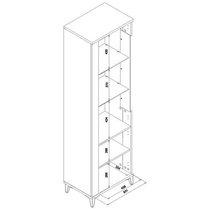 Vitrine P Snobi Sb09 eiche craft/Alpinweiß