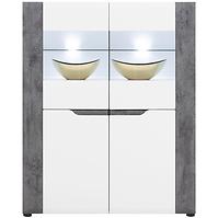 Vitrine Brando B04 weiß/beton