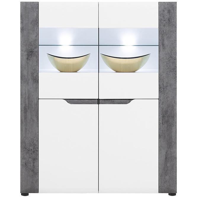 Vitrine Brando B04 weiß/beton