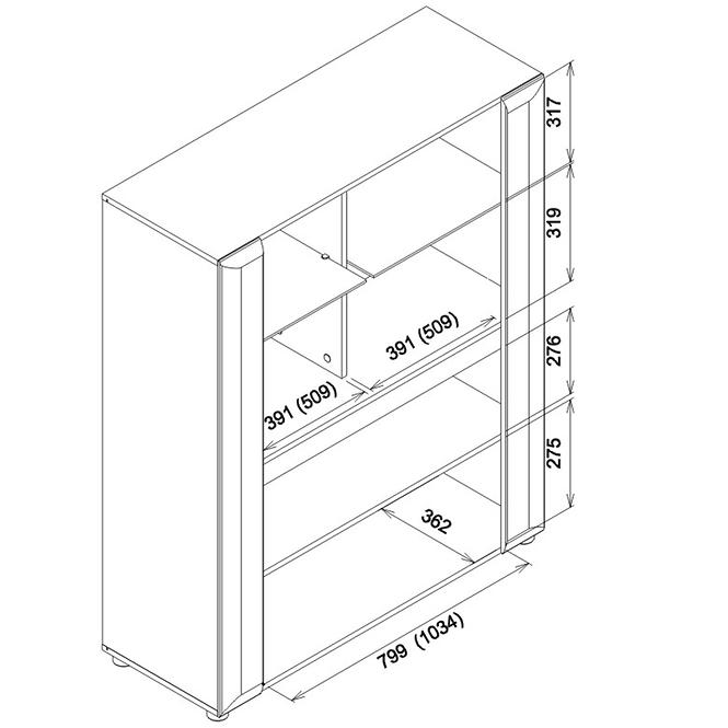 Vitrine Brando B04 weiß/beton