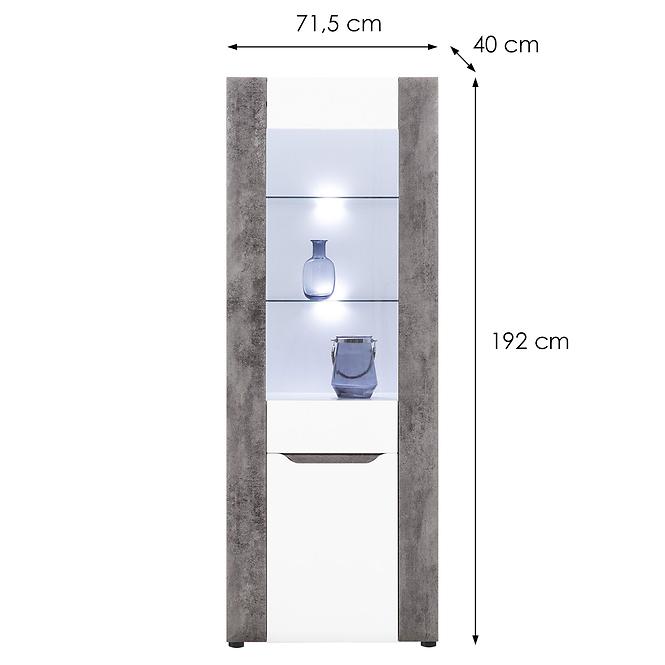 Vitrine Brando B05 weiß/beton