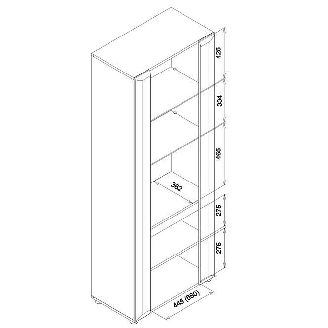 Vitrine Brando B05 weiß/beton