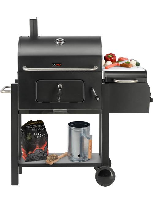 Holzkohlegrill mit Räucherkammer 99925