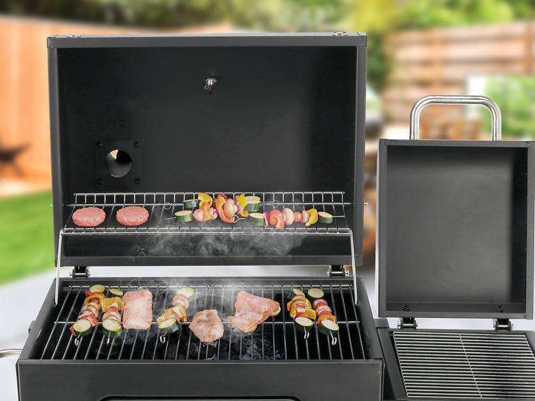 Holzkohlegrill mit Räucherkammer 99925