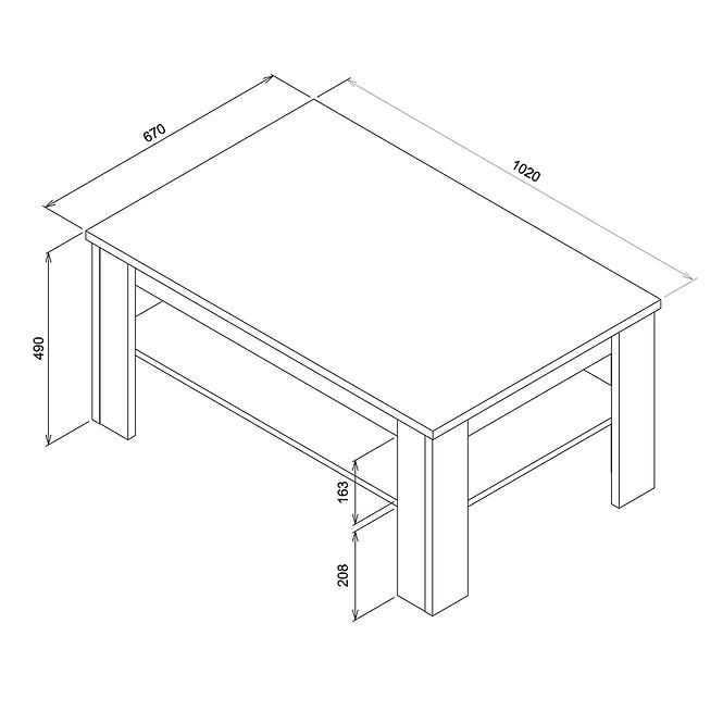 Couchtisch Aris La03 eiche evoke