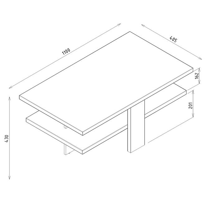 Couchtisch Lionel Li16 eiche sonoma/weiß