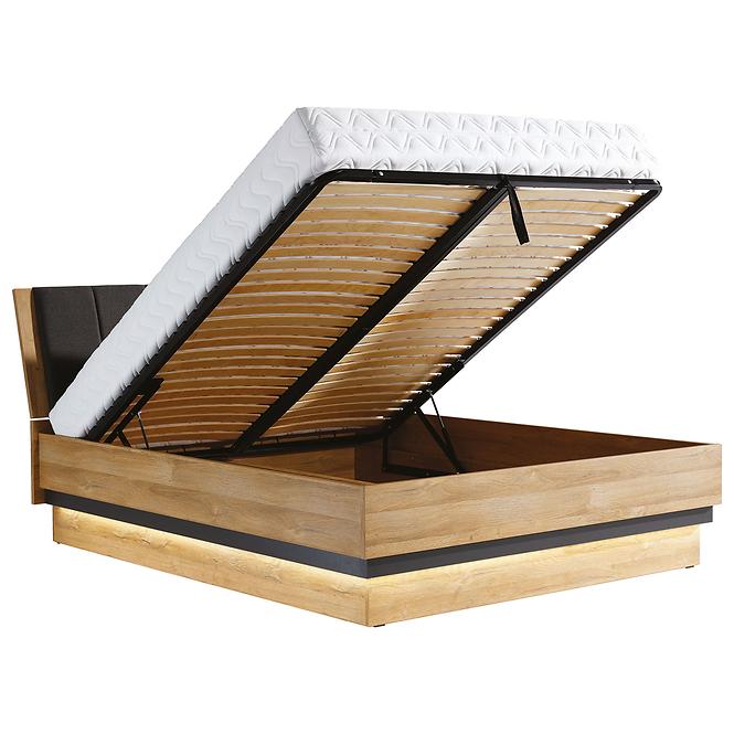 Bett York Y-18/160 eiche grandson mit einem Bettzeugfach