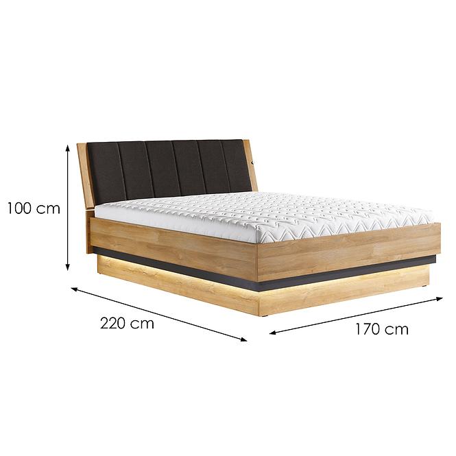 Bett York Y-18/160 eiche grandson mit einem Bettzeugfach
