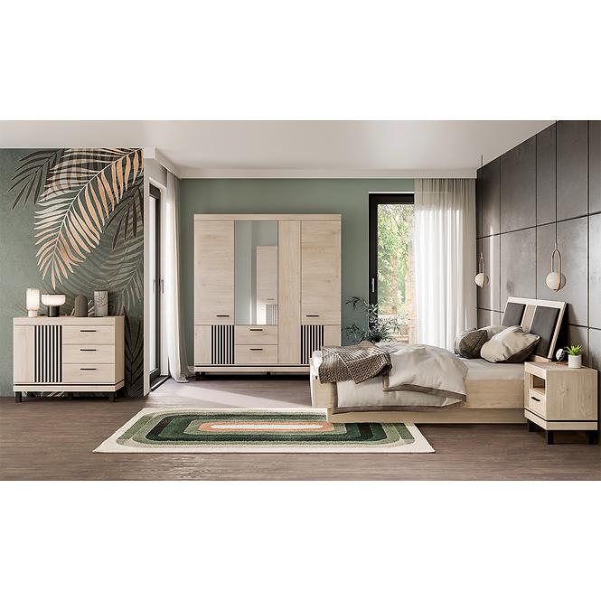 Bett 140 Sip Mati Mi18/140 eiche cremona/schwarz
