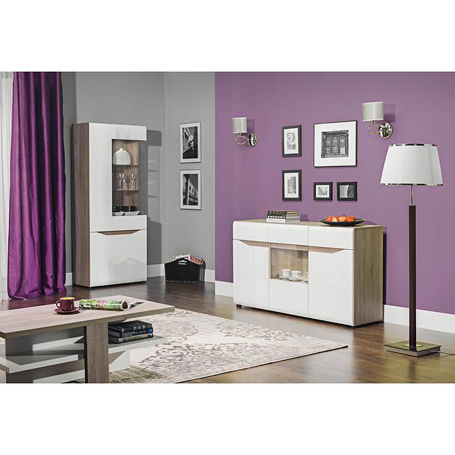 Bett Lionel Li12/140 eiche sonoma/weiß