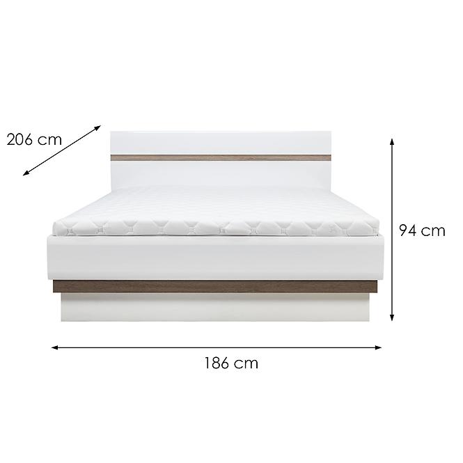 Bett Lionel Li12/180 eiche sonoma/weiß