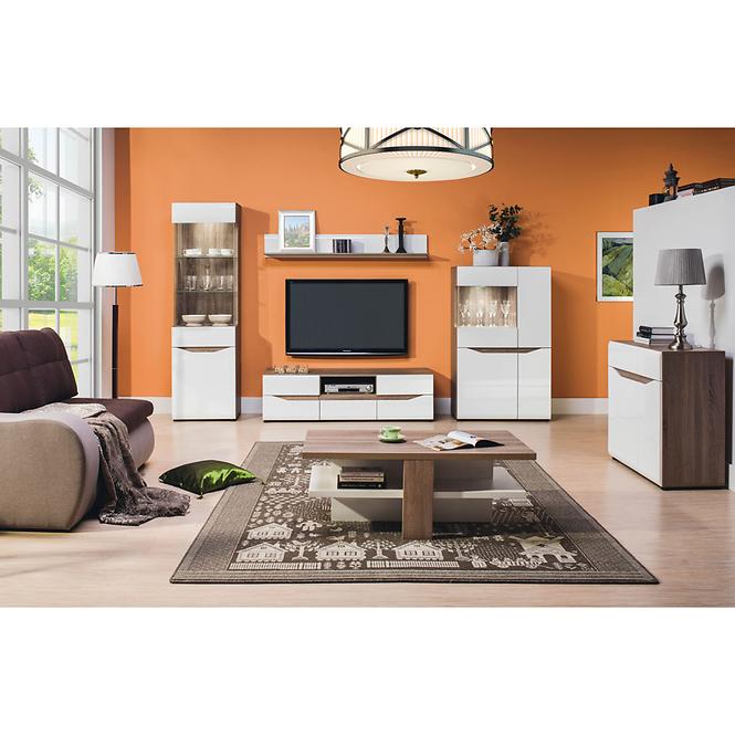 Bett Lionel Li12/180 eiche sonoma/weiß