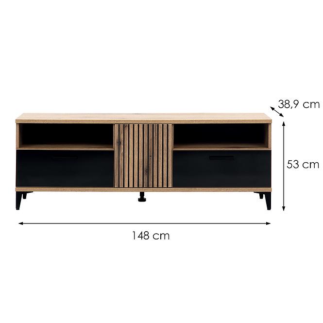 Tv Tisch Aris As01 eiche evoke/schwarz