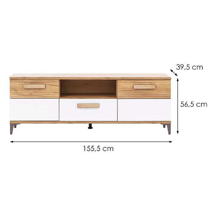 Tv Tisch Snobi Sb01 eiche craft/Alpinweiß