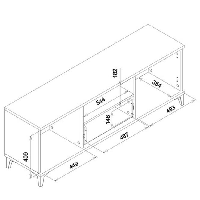 Tv Tisch Snobi Sb01 eiche craft/Alpinweiß
