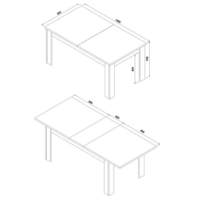 Tisch Brando B10 weiß/beton