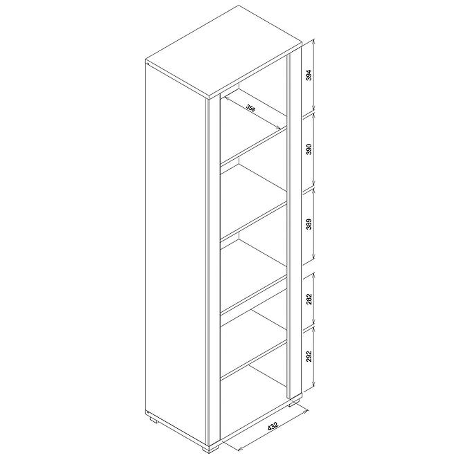 Schrank 2d Aris As10 eiche evoke/schwarz