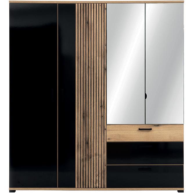 Schrank 4d Aris As11 eiche evoke/schwarz
