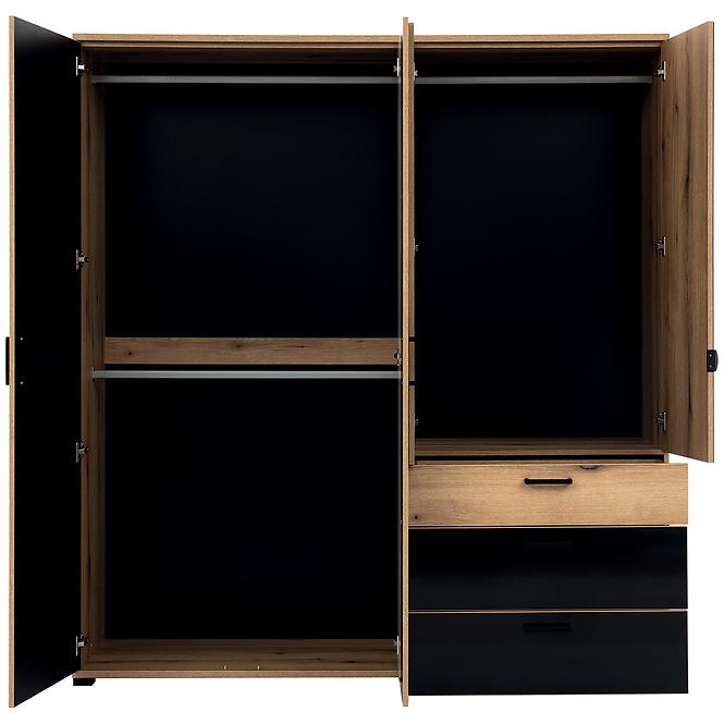 Schrank 4d Aris As11 eiche evoke/schwarz