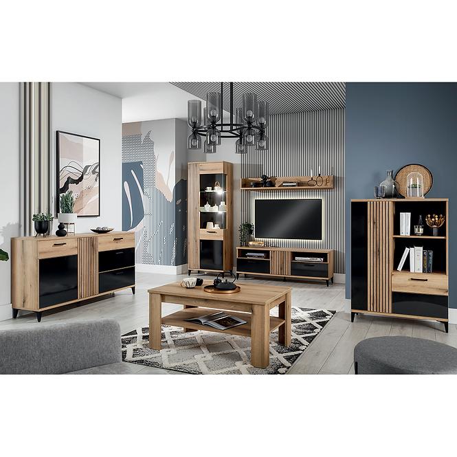 Schrank 4d Aris As11 eiche evoke/schwarz