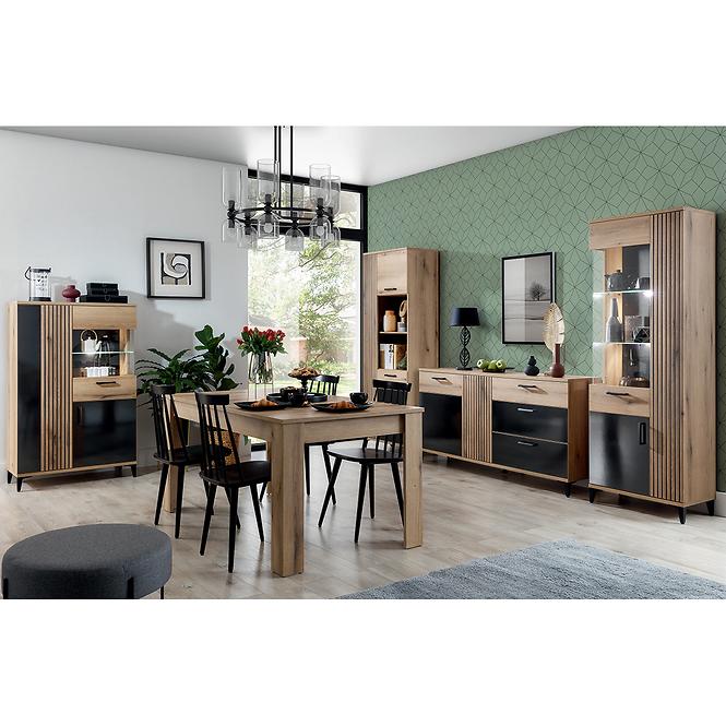 Schrank 4d Aris As11 eiche evoke/schwarz