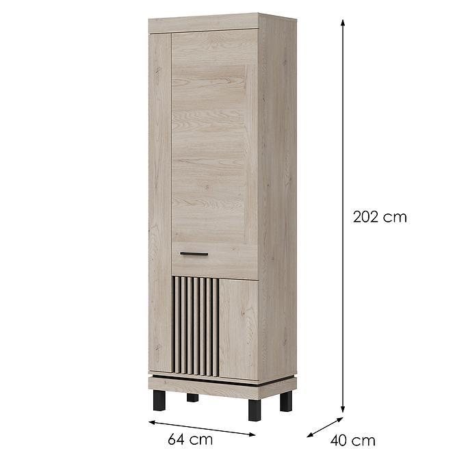 Schrank Mati Mi09 eiche cremona/schwarz