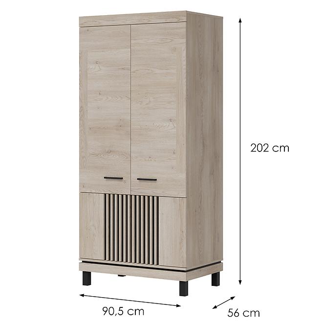 Schrank Mati Mi10 eiche cremona/schwarz