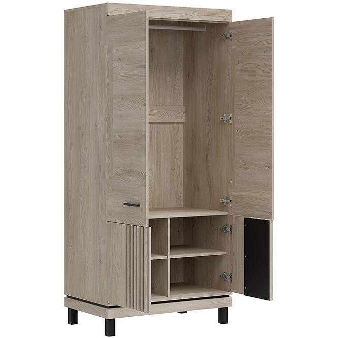 Schrank Mati Mi10 eiche cremona/schwarz