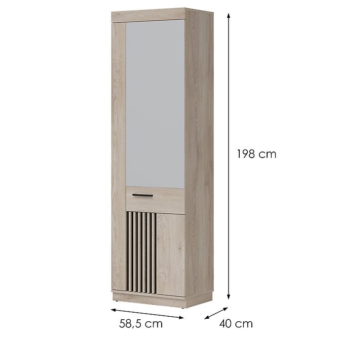 Schrank Mati Mi14 eiche cremona/schwarz
