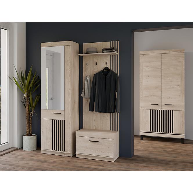 Schrank Mati Mi14 eiche cremona/schwarz