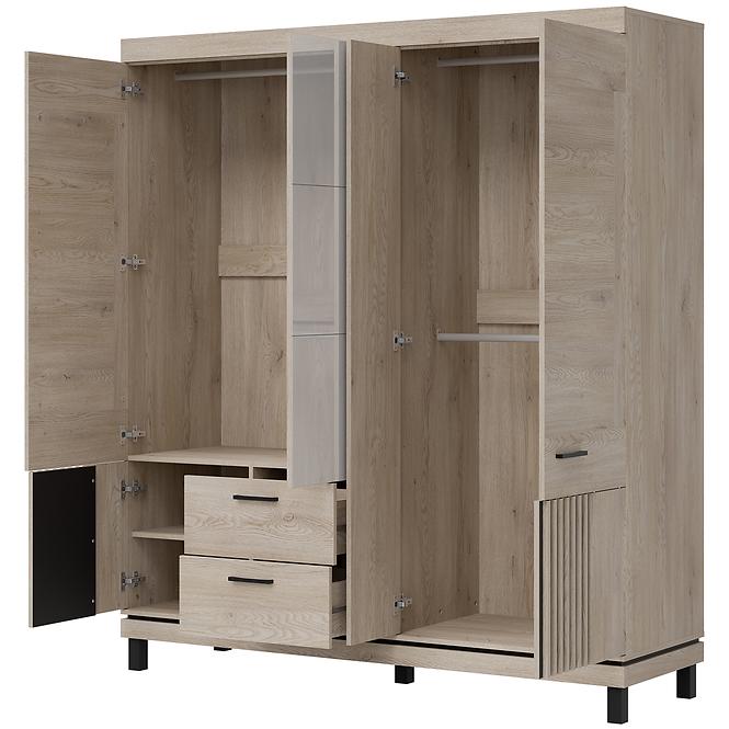Schrank Mati Mi16 eiche cremona/schwarz