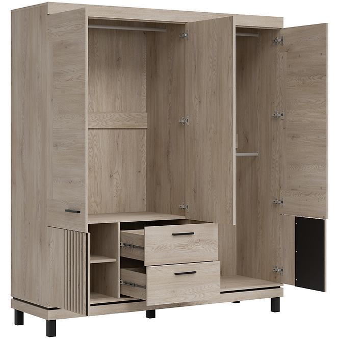 Schrank Mati Mi16 eiche cremona/schwarz