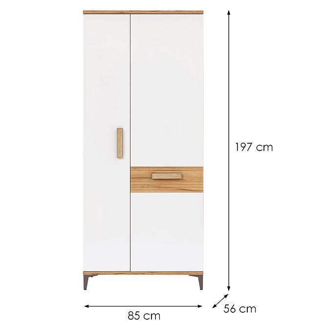 Schrank Snobi Sb11 eiche craft/Alpinweiß
