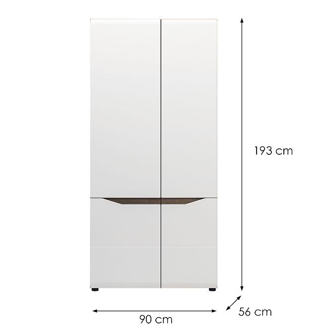 Schrank Lionel Li08 eiche sonoma/weiß